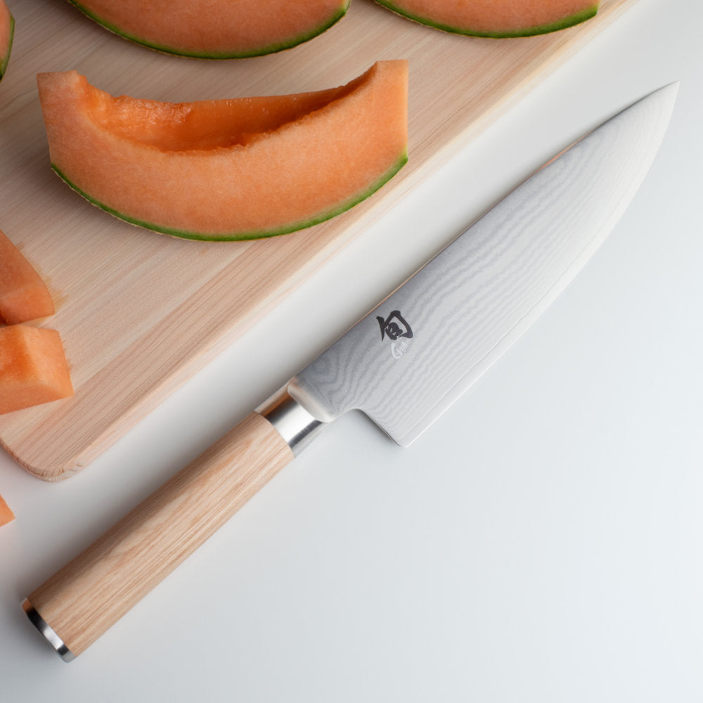 Shun Classic Blonde 8" Chef's Knife in Use