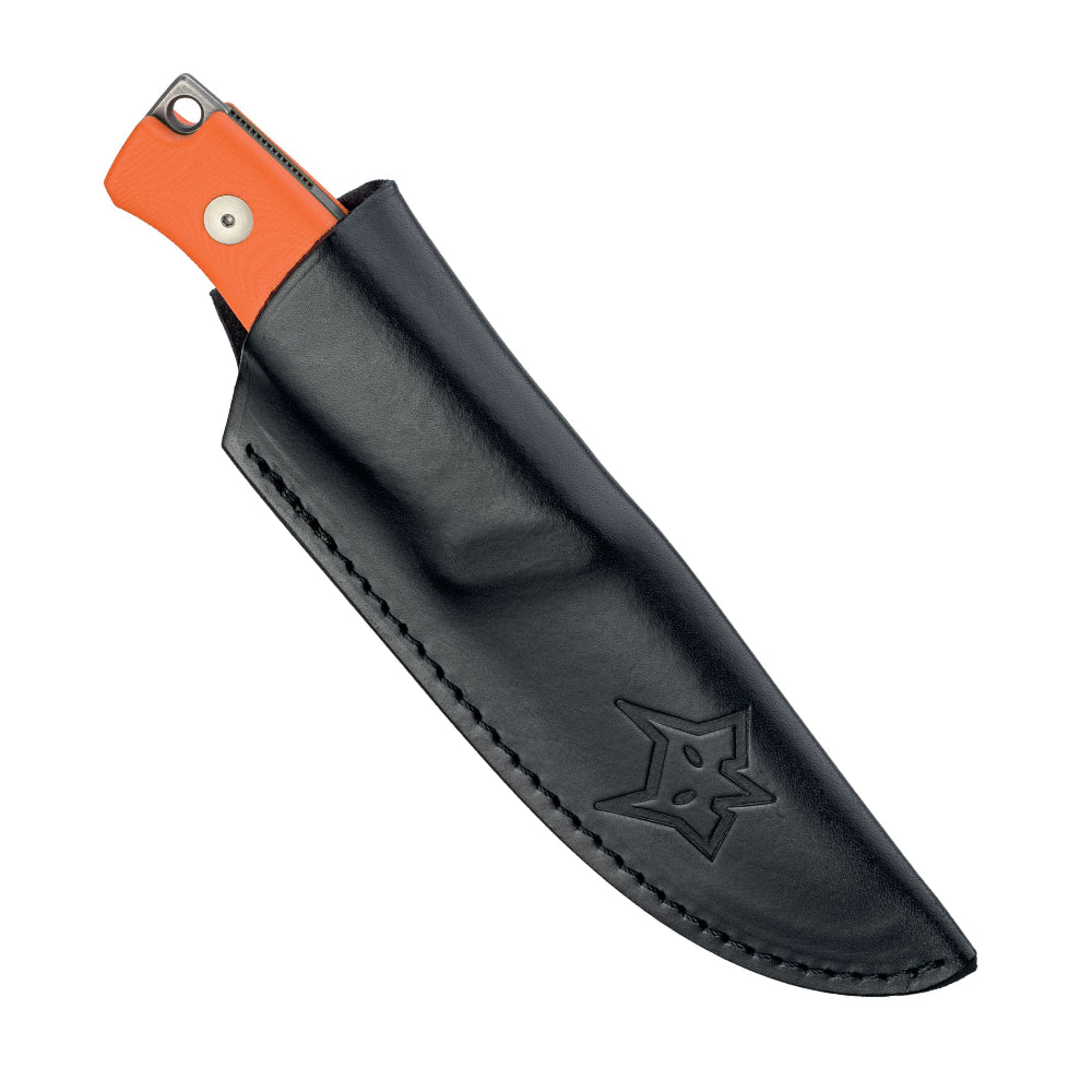 Fox Knives Windage Drop Point G10 Orange Hunting Knife with Leather Sheath