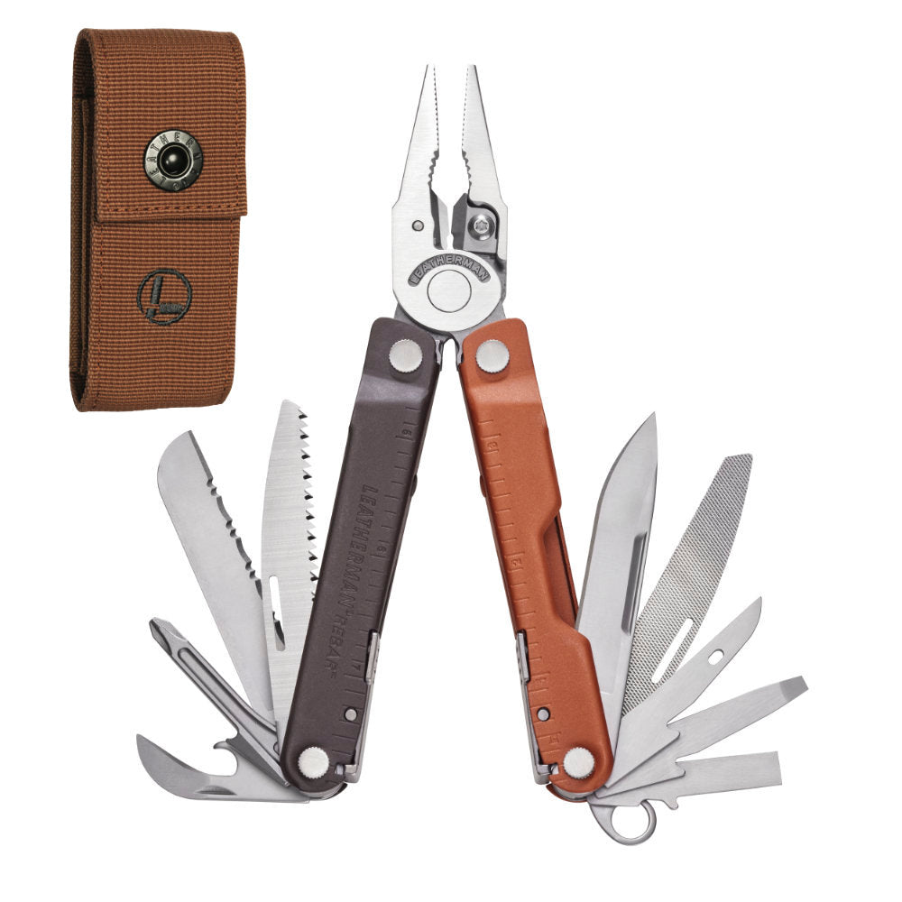 Leatherman Rebar Burnt Sienna Multi-Tool with Nylon Sheath at Swiss Knife Shop