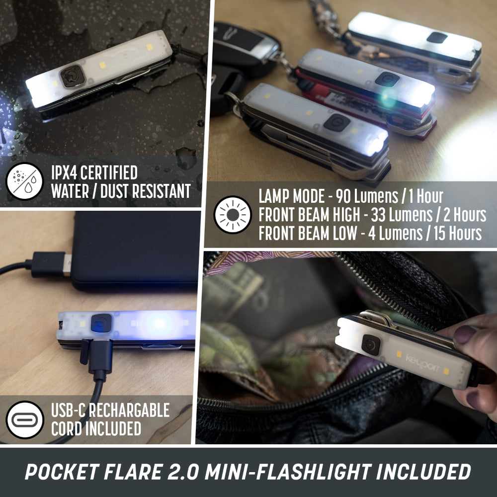 Keyport Pivot 2.0 Essential Plus Kit with Pocket Flare Mini Flashlight