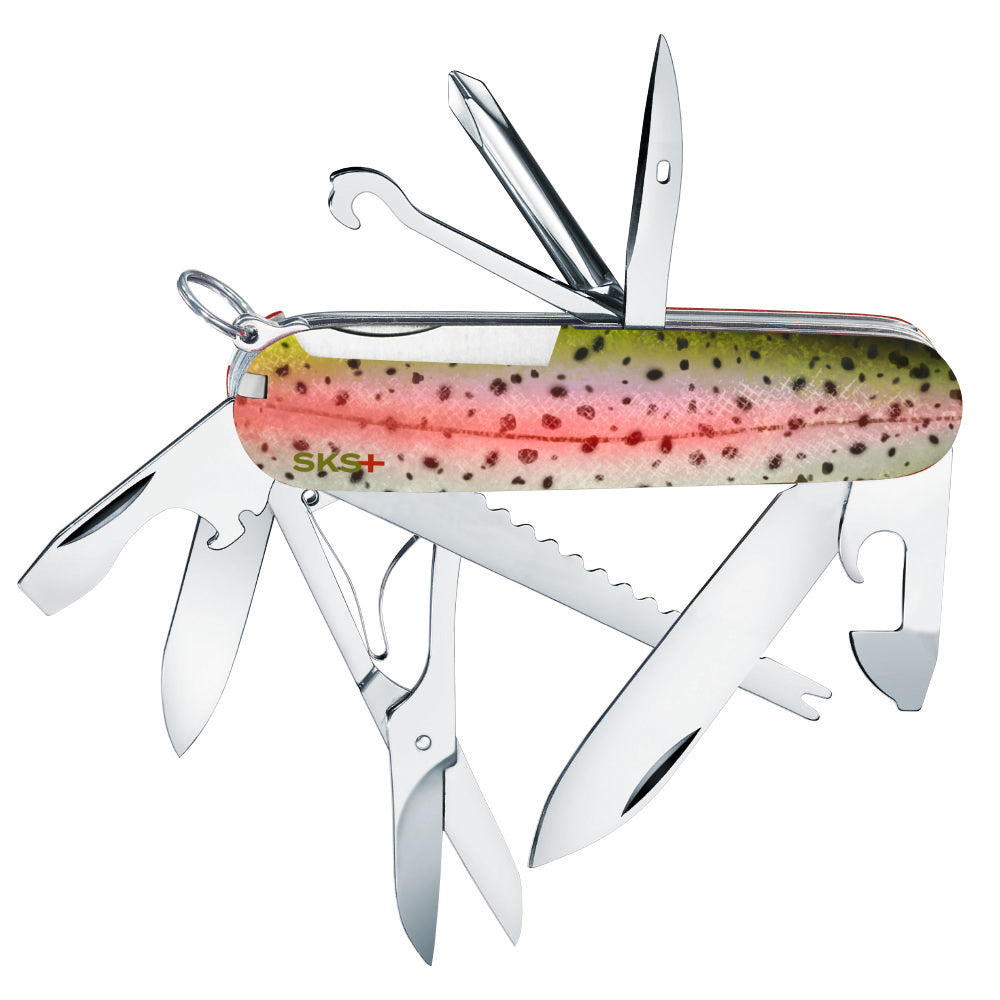 Rainbow Trout Fisherman Designer Swiss Army Knife with Rainbow Trout Pattern