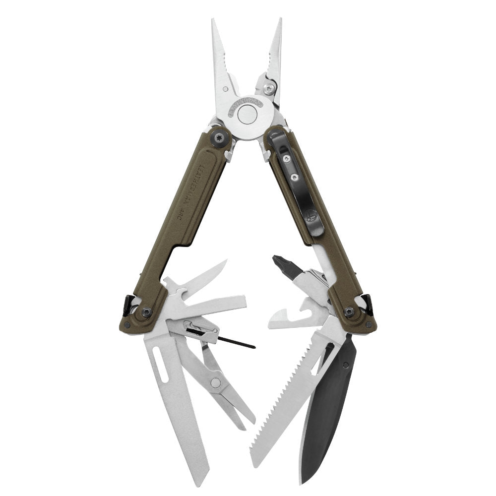 Leatherman ARC Talos Premium Pliers Multi-tool Fully Open Back View with Clip