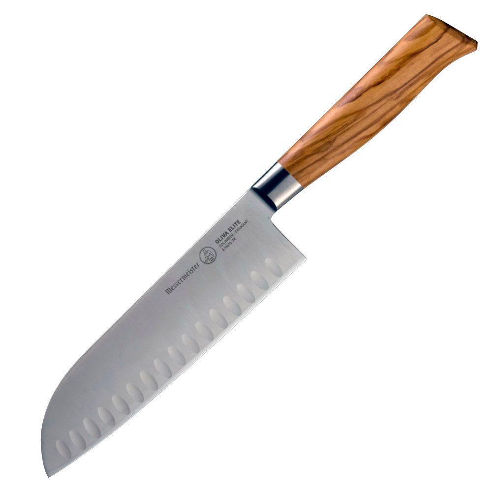 Messermeister Oliva Elite 7-inch Kullens Santoku Knife
