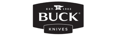 Buck Knives logo on a black background
