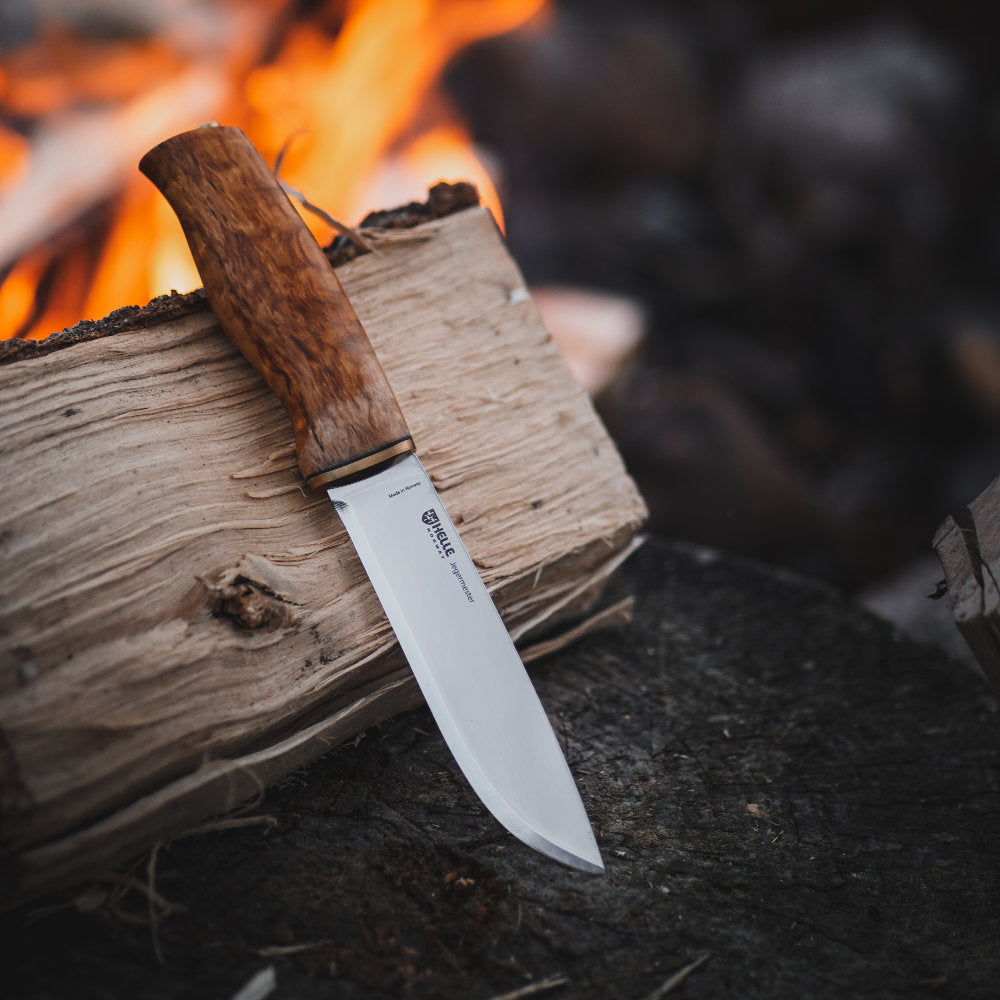 Helle Jegermester Outdoor Knife with Leather Sheath for Campside Tasks