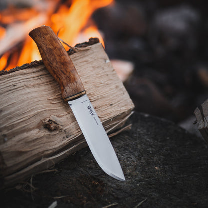 Helle Jegermester Outdoor Knife with Leather Sheath for Campside Tasks