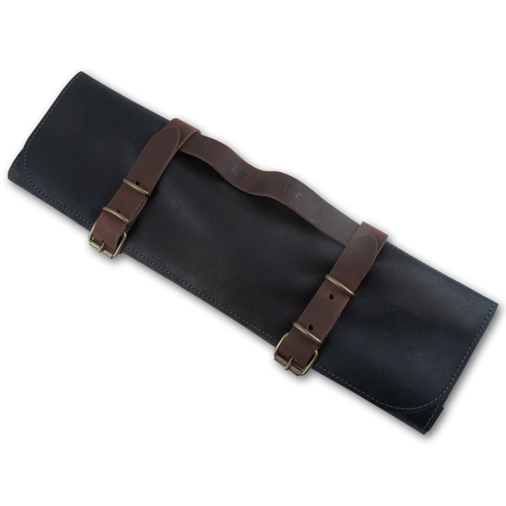 Messermeister Vintage Leather 7-Slot Knife Roll at Swiss Knife Shop