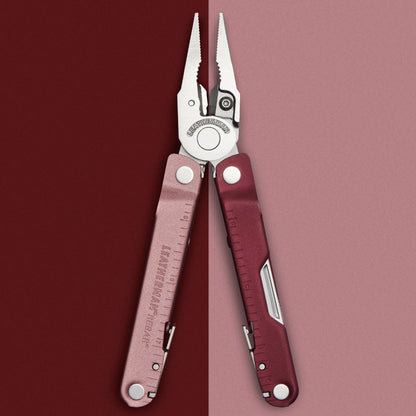 Leatherman Rebar Heathered Cranberry Multi-Tool with Nylon Sheath with Bi-Colored Handles