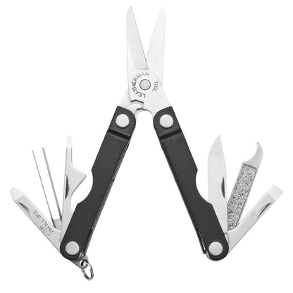 Leatherman Micra Jet Black Keychain Multi-tool with All Tools Open