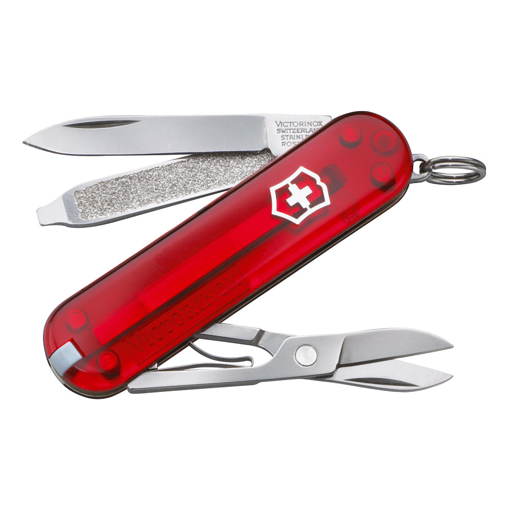 Classic SD Swiss Army Knife by Victorinox in Translucent Ruby