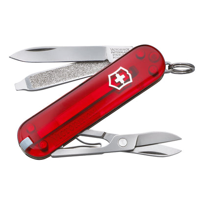 Classic SD Swiss Army Knife by Victorinox in Translucent Ruby