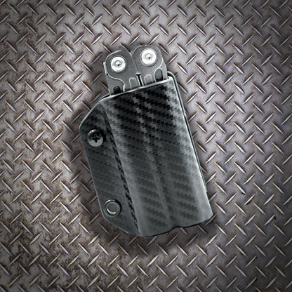 Clip and Carry Kydex Belt Sheath for Leatherman Wingman, Sidekick, Rebar and Rev Models on Industrial Background