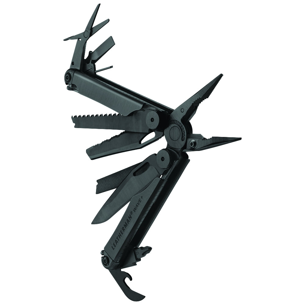 Leatherman Wave + Black Pliers Multi-tool with All Tools Fanned Open